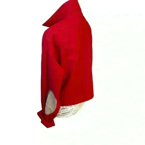 PENDLETON Rare Tie Front Top with Elbow Patches - Red ❤️ - Picture 13 of 13